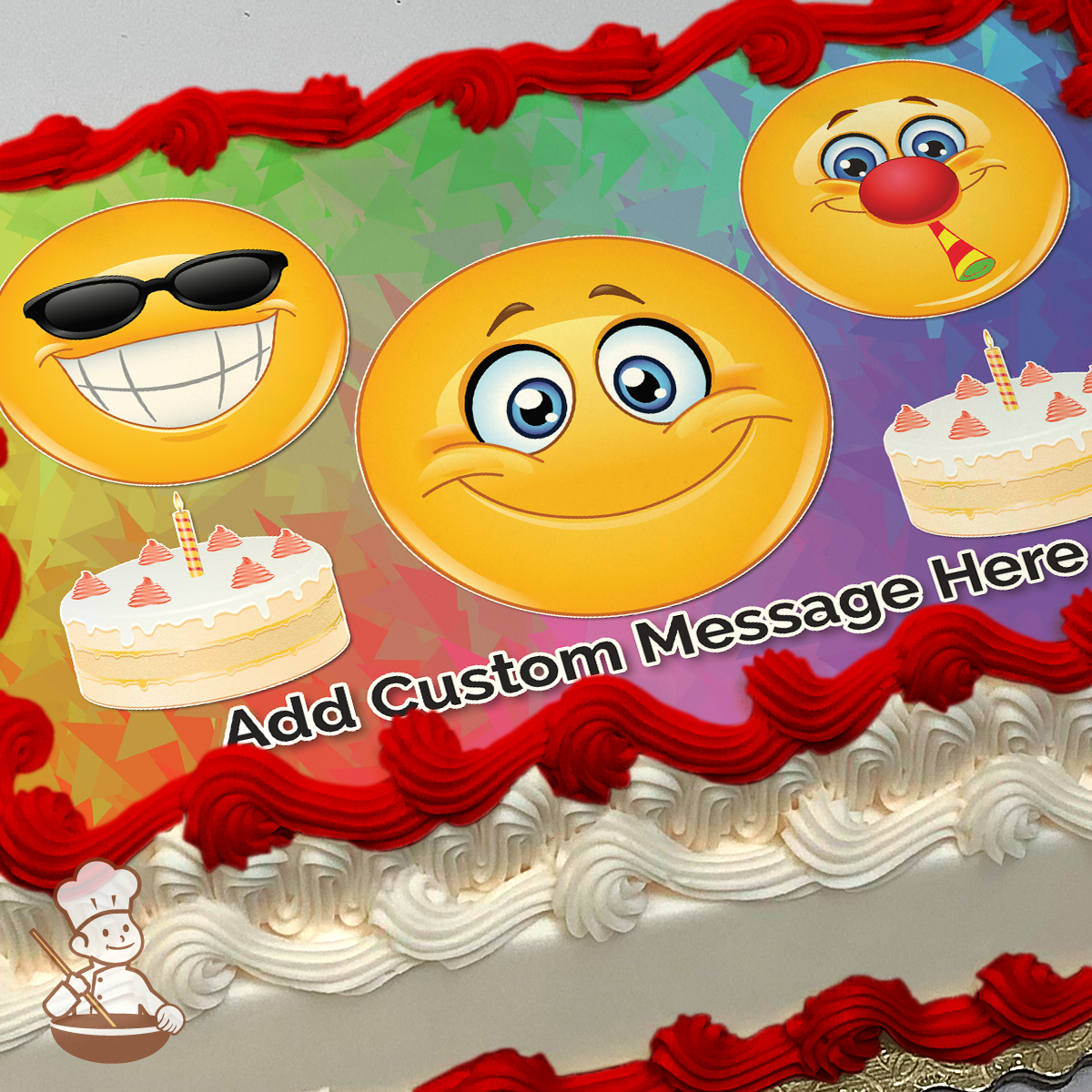 Emoji Happy Birthday Photo Cake